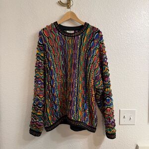 Coogi Sweater – Size Large – Vibrant Multicolor – 100% Cotton